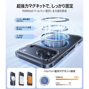 TORRAS iPhone17 Pro用アクリル樹脂+TPUケース TORRAS OSTAND PRO クリア X00FX2923-イメージ5