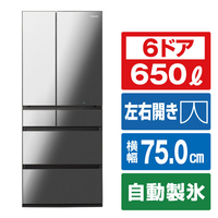 エディオンネットショップ パナソニック Nrf658wpxx 650l 6ドアノンフロン冷蔵庫 オニキスミラー