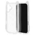 ラスタバナナ iPhone17用猫耳ケース TPU×PC クリアグリッター 9168IP5AHPCLGL