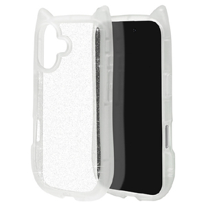 ラスタバナナ iPhone17用猫耳ケース TPU×PC クリアグリッター 9168IP5AHPCLGL-イメージ1