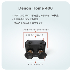 DENON ワイヤレススピーカー DENON HOME ブラック DENONHOME400K-イメージ7