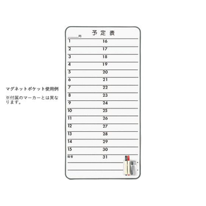 ライオン事務器 コンタクトボード 月予定表 白 FC332SK-CT-3S-イメージ3