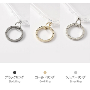 PHONECKLACE iPhone 15 Plus用ストラップ用リング付きクリアケース ゴールドチャーム PN25593I15PL-イメージ9