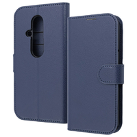 レイアウト らくらくスマートフォン F-53E用Like standard 耐衝撃 ルーペ付き マグネットベルト シンプル 手帳型レザーケース ダークネイビー RT-FRS24ELC9/DN