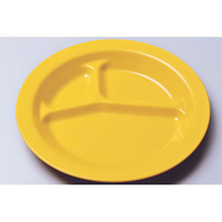 エンテック ポリプロ 丸ランチ皿三ツ切 (イエロー) FC72021-NO.1714Y