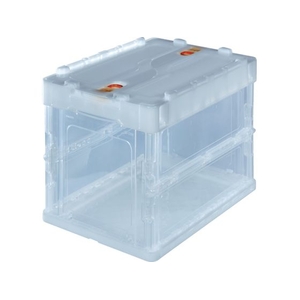 トラスコ中山 TRUSCO/オリコン 薄型折りたたみコンテナ 20L ロックフタ付 透明 FCD305D-3677766-イメージ1