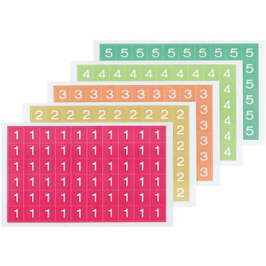 コクヨ ナンバーシールミックス ソフトカラー(1~5)各60片 F732262-L-FCM2-1-イメージ1