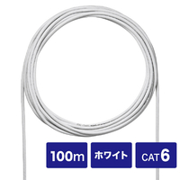 サンワサプライ CAT6UTP単線ケーブルのみ(100m) ホワイト KB-C6L-CB100WN