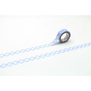 カモ井 mt 1P 太幅ギンガムチェック・パステルウルトラマリン 15mm×7m FC796RU-MT01D566-イメージ3