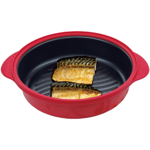 TO－PLAN レンジで焼ケ～ル(深型) 蒸しプレート付き ワインレッド TKSM-34-イメージ5