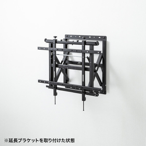 サンワサプライ プッシュ式壁掛け金具(32～65型対応) ブラック CR-PLKG16BK-イメージ9