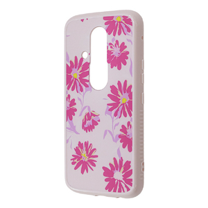 レイアウト らくらくスマートフォン F-53E用Like standard 花柄 衝撃吸収 バンパー ハイブリッドケース 花柄×ピンク RT-FRS24IMD1/FP-イメージ1