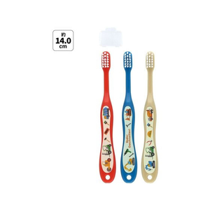 スケーター 歯ブラシ3本セットキャップ1個付 3～5才 はたらくクルマ FC128PZ-TB5ST-イメージ1