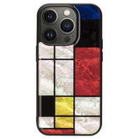 ikins iPhone 14 Pro用天然貝ケース Mondrian I23595I14P