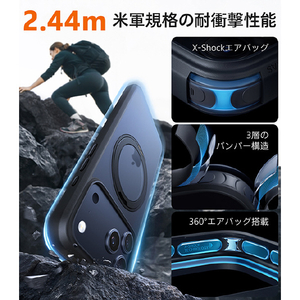 TORRAS iPhone17 Pro Max用 複合素材PC+TPUケース TORRAS OSTAND PRO ブラック X00FX2921-イメージ4