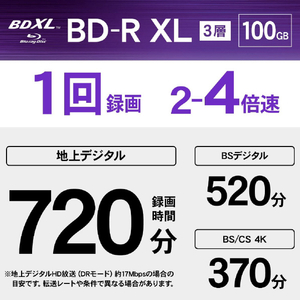 ビクター 録画用BD-R XL M-DISC 100GB 2-4倍速 インクジェットプリンター対応 3枚入り ホワイト VBR520YMDP3J1-イメージ7