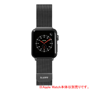 LAUT Apple Watch 1/2/3/4/5/6/SE 42/44mm用バンド ブラック LAUT_AWL_ST_BK-イメージ1