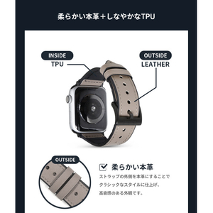 EGARDEN Apple Watch 41/40/38mm用バンド GENUINE LEATHER STRAP AIR サンド EGD20596AW-イメージ5