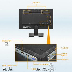 I・Oデータ 21．45型液晶ディスプレイ ブラック LCD-C221DBX-イメージ3