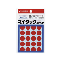 ニチバン マイタックラベル円型赤直径16mm24片×15シート F801367-ML-1611
