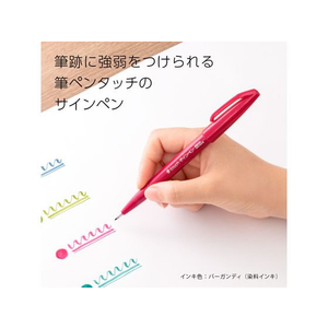 ぺんてる 筆タッチサインペン バーガンディ FCB5492-SES15C-B2-イメージ2