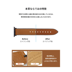 EGARDEN Apple Watch 41/40/38mm用バンド GENUINE LEATHER STRAP AIR ディープグリーン EGD20597AW-イメージ10