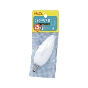 エルパ 25W シャンデリア球 ホワイト G-72H(W)-イメージ1