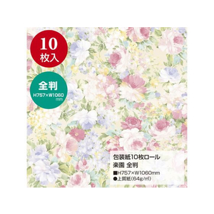 タカ印 包装紙10枚ロール 楽園 全判 FC293PM-49-8557-イメージ2