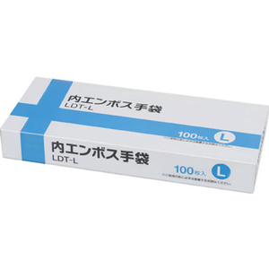 伊藤忠リーテイルリンク ポリエチレン手袋 内エンボス L クリア 100枚 FC93064-LDT-L-イメージ1