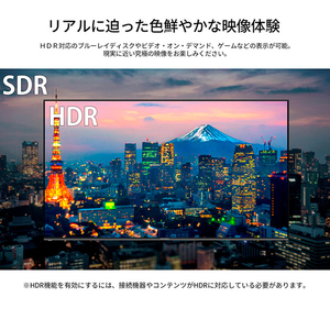 JAPANNEXT 43型4K対応液晶ディスプレイ ブラック JN-V43UHDR-U-H5-イメージ5