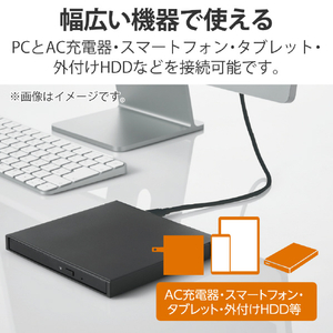 エレコム USB2．0ケーブル 2．0m(認証品、USB Type-C to USB Type-C) ブラック U2C-CC5PC20NBK-イメージ6