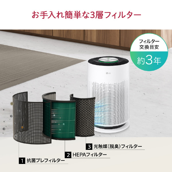 LGエレクトロニクス 空気清浄機 PuriCarePetHit ホワイト AS607HWT0 当社自動モード比較 9%除去 LG ThinQ