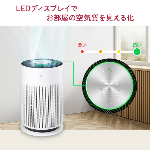 LGエレクトロニクス 空気清浄機 PuriCarePetHit ホワイト AS607HWT0 当社自動モード比較 9%除去 LG ThinQ