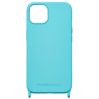 PHONECKLACE iPhone 15 Plus用ストラップホール付きシリコンケース ミント PN25598I15PL