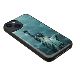 ikins iPhone 14 Plus用天然貝ケース 名所シリーズ 自由の女神 I23598I14M-イメージ2
