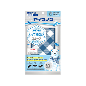 白元アース アイスノン ふって極冷えスカーフ ネイビーチェック FCR3837-イメージ1