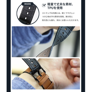 EGARDEN Apple Watch 41/40/38mm用バンド GENUINE LEATHER STRAP AIR ブラウン EGD20598AW-イメージ6