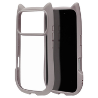 ラスタバナナ iPhone17 Pro用猫耳ケース TPU×PC アッシュグレー 9174IP5BHPAG