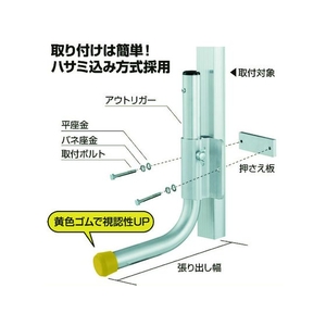 長谷川工業 L型アウトリガー FC547JW-8369318-イメージ2