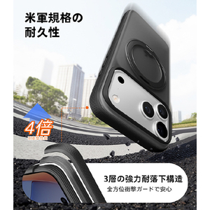 TORRAS iPhone17 Pro Max用 複合素材PC+TPUケース TORRAS OSTAND O3 FITNESS ブラック X00FX2932-イメージ7