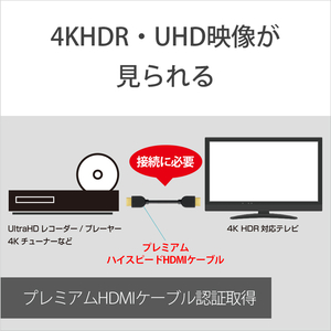 SONY イーサネット対応 プレミアム HIGH SPEED HDMIケーブル(2．0m) DLC-HX20XF-イメージ2