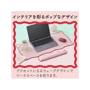 エレコム デスクマット マウス対応 ウェーブ 大型 ピンク FCD688F-MP-UKDM01PN-イメージ3