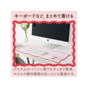 エレコム デスクマット マウス対応 ウェーブ 大型 ピンク FCD688F-MP-UKDM01PN-イメージ6