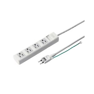 サンワサプライ 電源タップ（3P・4個口・2．5m） TAP-N3425MGN-イメージ1