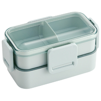 スケーター 2段ふわっと弁当箱 スモーキーグリーン PFLW42ﾀﾞﾝﾌﾜﾂﾄﾍﾍﾞﾝﾄｳﾊﾞｺGR