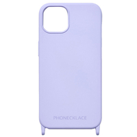 PHONECKLACE iPhone 15 Plus用ストラップホール付きシリコンケース ラベンダー PN25600I15PL