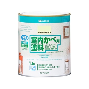 カンペハピオ 室内かべ用塗料 パステルグリーン 1.6L FCB812M-イメージ1