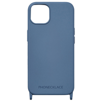 PHONECKLACE iPhone 15 Plus用ストラップホール付きシリコンケース ティールブルー PN25601I15PL