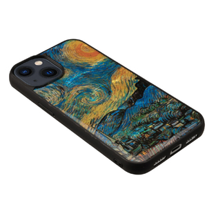 ikins iPhone 14 Plus用天然貝ケース 名画シリーズ 星月夜 I23601I14M-イメージ2