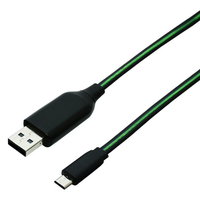ミヨシ LED内蔵USBケーブル USB microBコネクタ グリーン SLE-M10/GN